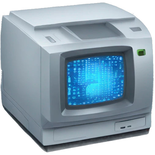 cold computer with the cryptocurrency on the screen emoji