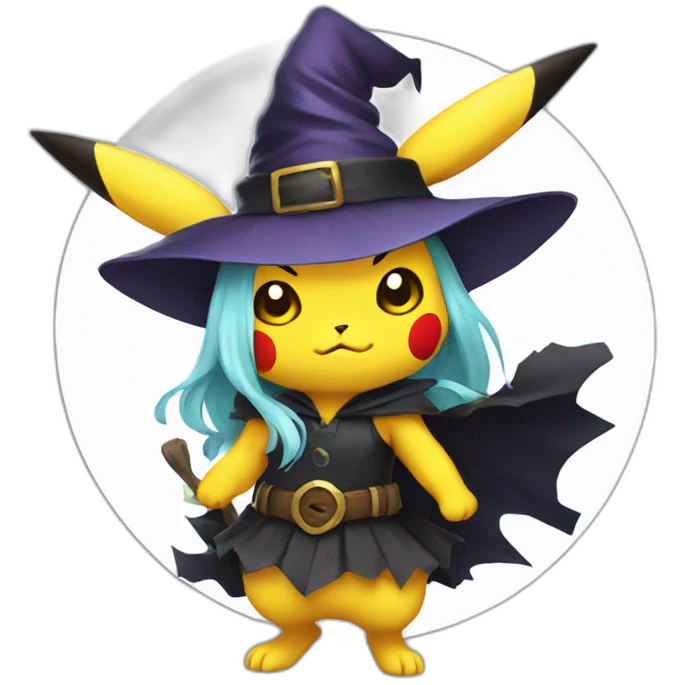 Pikachu witch emoji