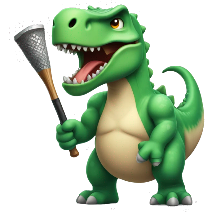 angry dino with a club emoji