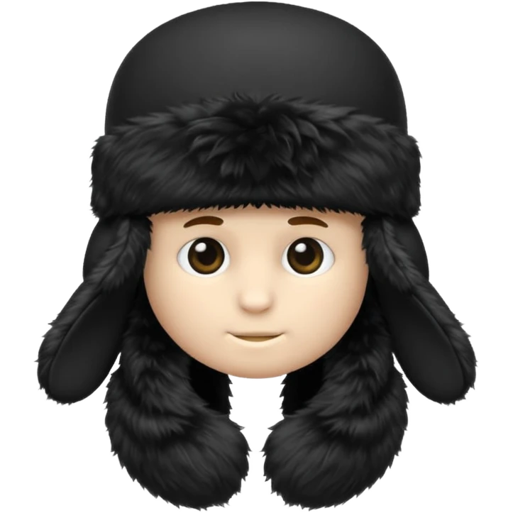 A blank Black ushanka hat emoji