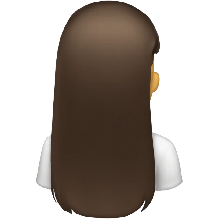 back of hair, long straight brown emoji