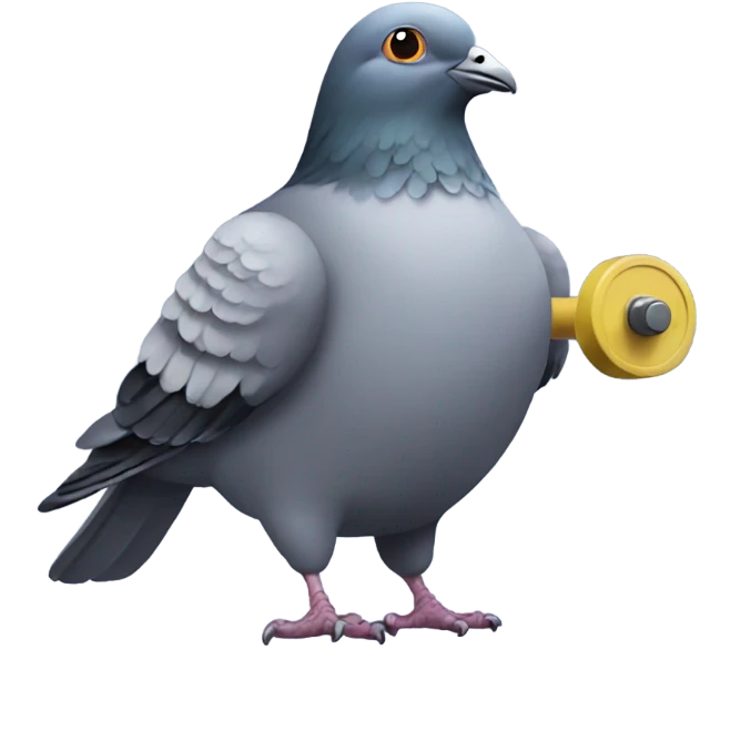 Pigeon lifting weights emoji