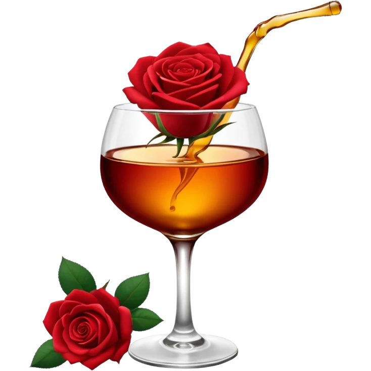 Red roses and liquor emoji
