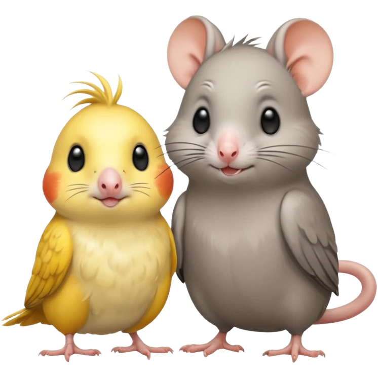 Cockatiel and rat friends emoji
