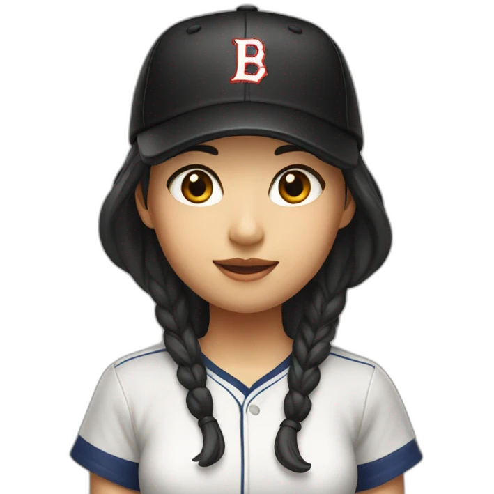 Taiwanese girl with black baseball cap emoji