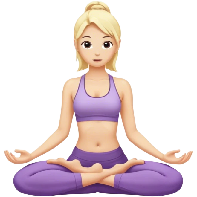 Blonde girl doing hot yoga emoji