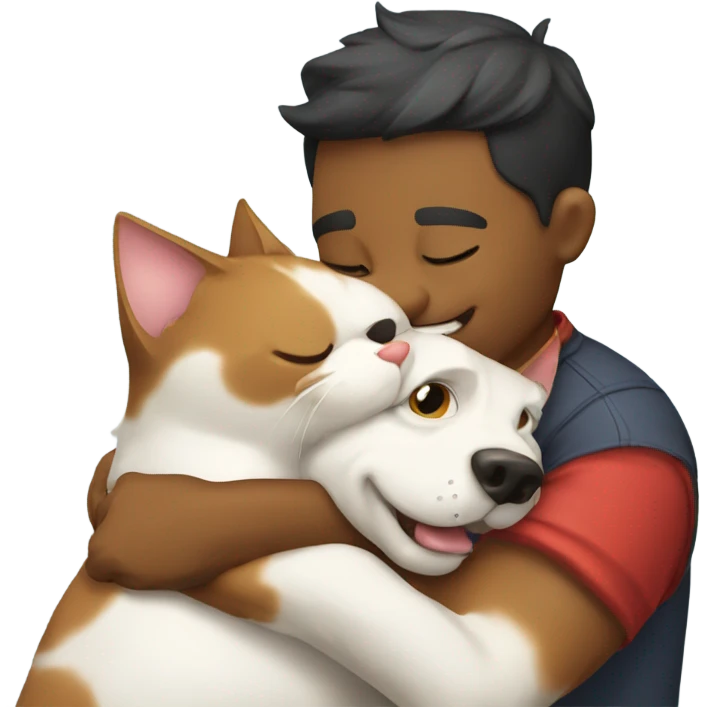 Cat hug a dog emoji