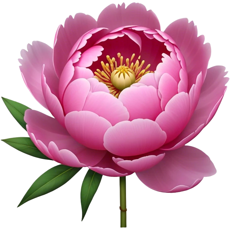 single pink Peony, straight stem emoji