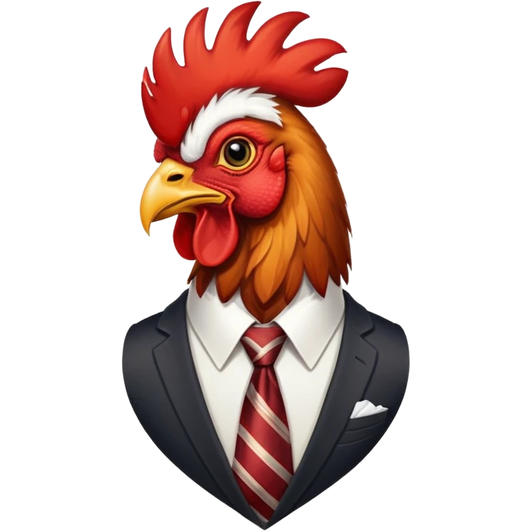 rooster wearing a necktie emoji