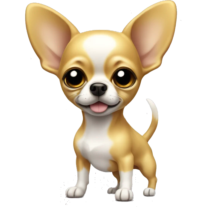 gold yellowish chihuahua with ears standing up white spot on forehead  emoji
