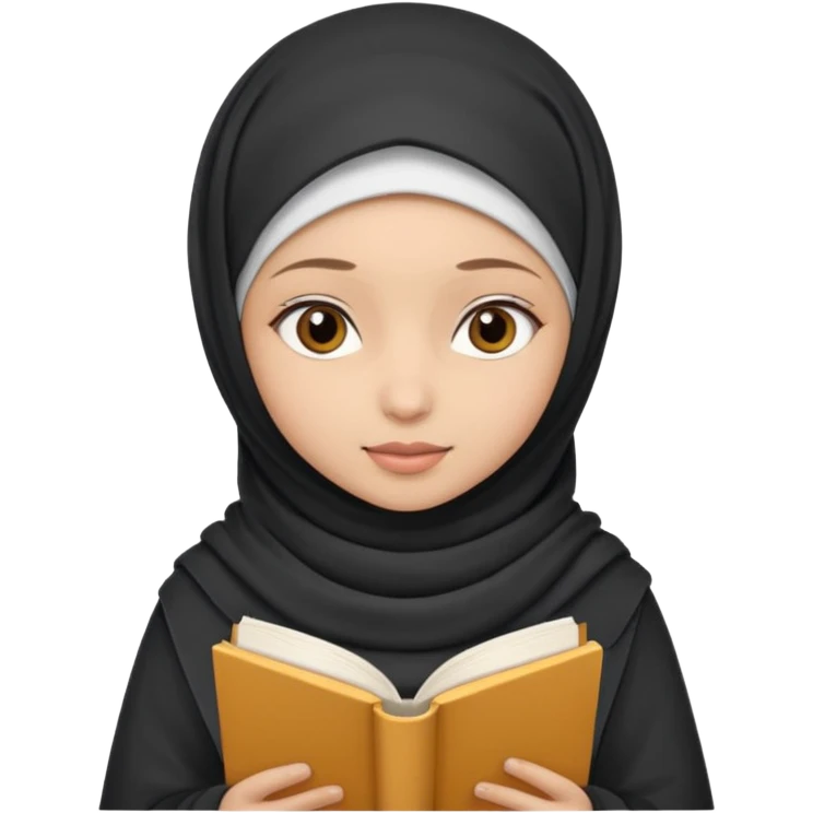 فتاة محجبه تدرس  emoji