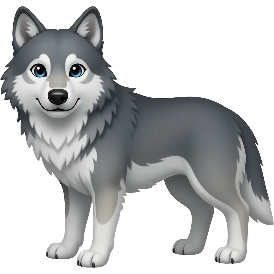 pero un lobo de cuerpo entero diciendo adios emoji