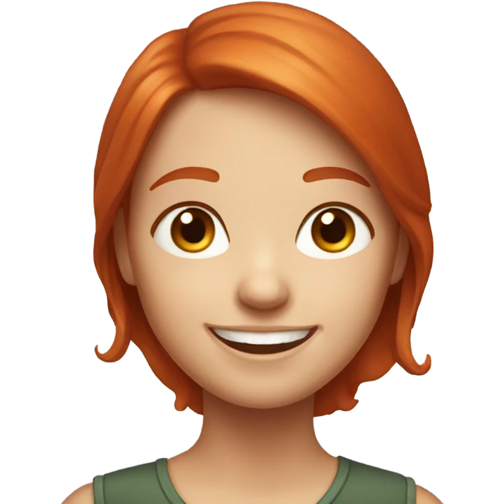 smiling redhead girl portrait emoji