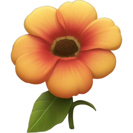 una flor de la amapola, recibiendo el amanecer emoji