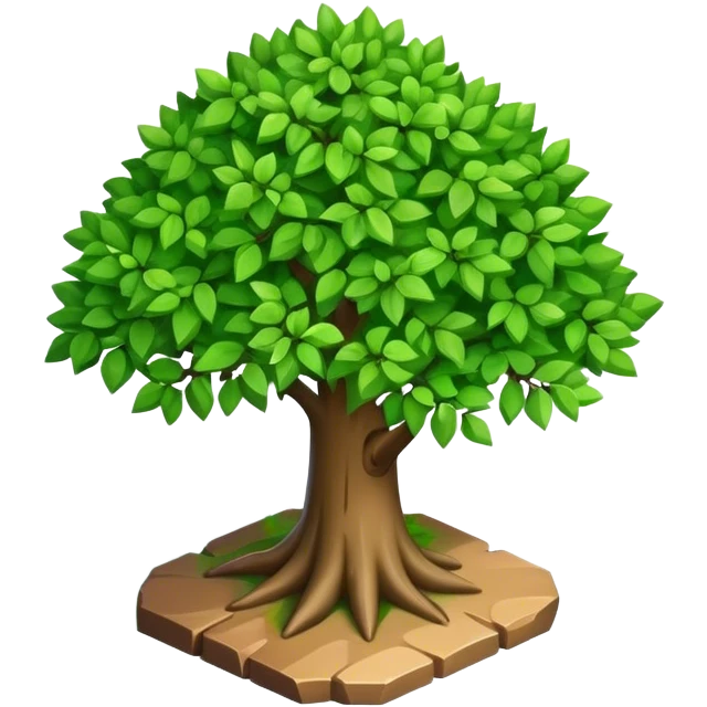 isometric rugged small simple tree emoji