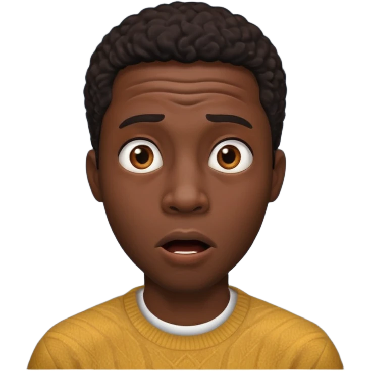 astonished face, black man emoji