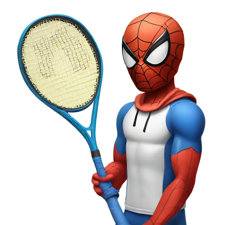 Spider man with tennis racket emoji