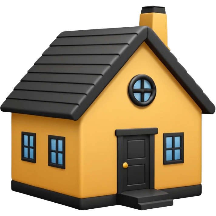 simple emoji icon of a house tied into a small knot, minimal, clean lines, single color, white background emoji