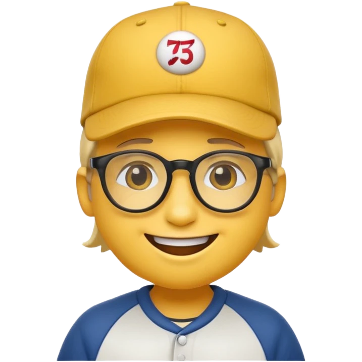 smiley emoji wearing a baseball hat and glasses emoji