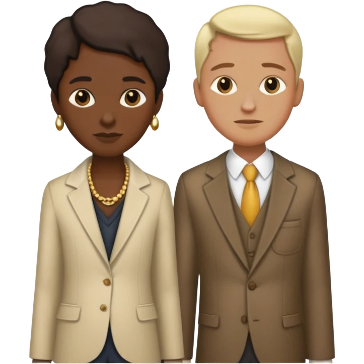 A rich person on the left and a poor person on the right, depicting inequality emoji