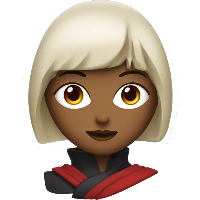 Une femme ninja avec des yeux rouges  emoji