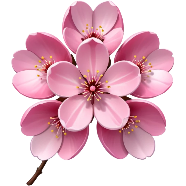 Stylized pink glitter cherry blossom flower (sakura) emoji