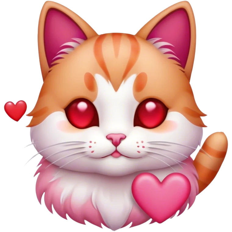 Cat with hearts emoji