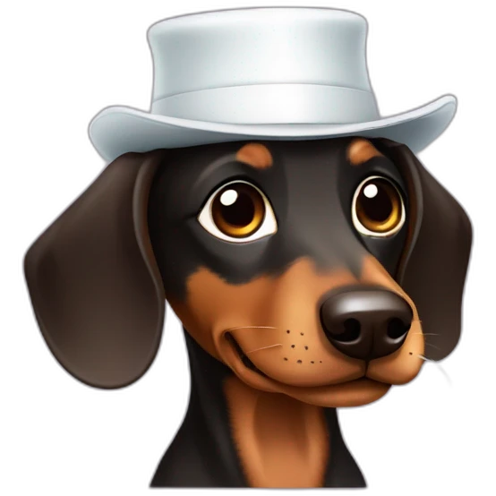 Dachshund brown, doctor hat emoji