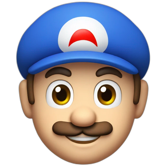 Mario Bros, Hat Red, Blue Eyes emoji