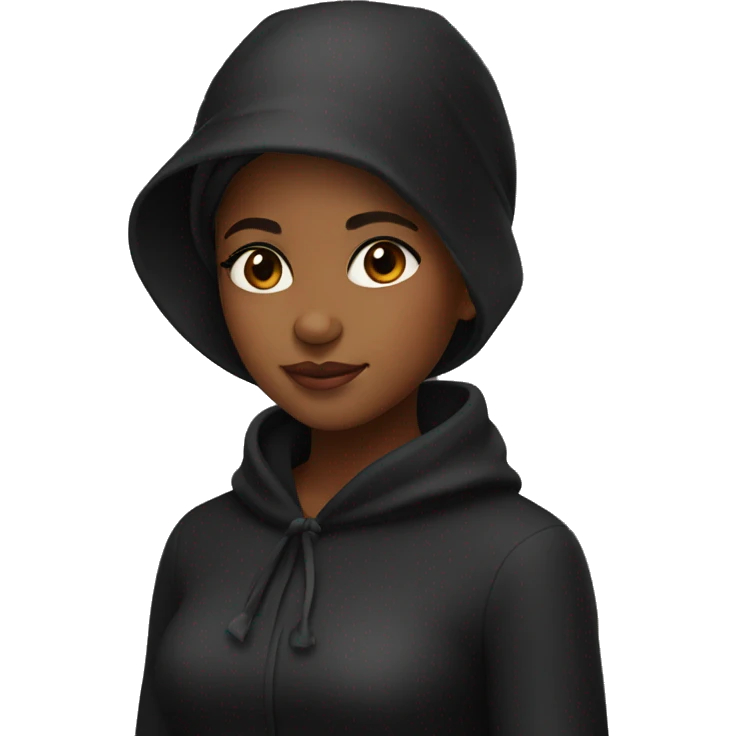 Brown skin girl wearing black bonnet emoji