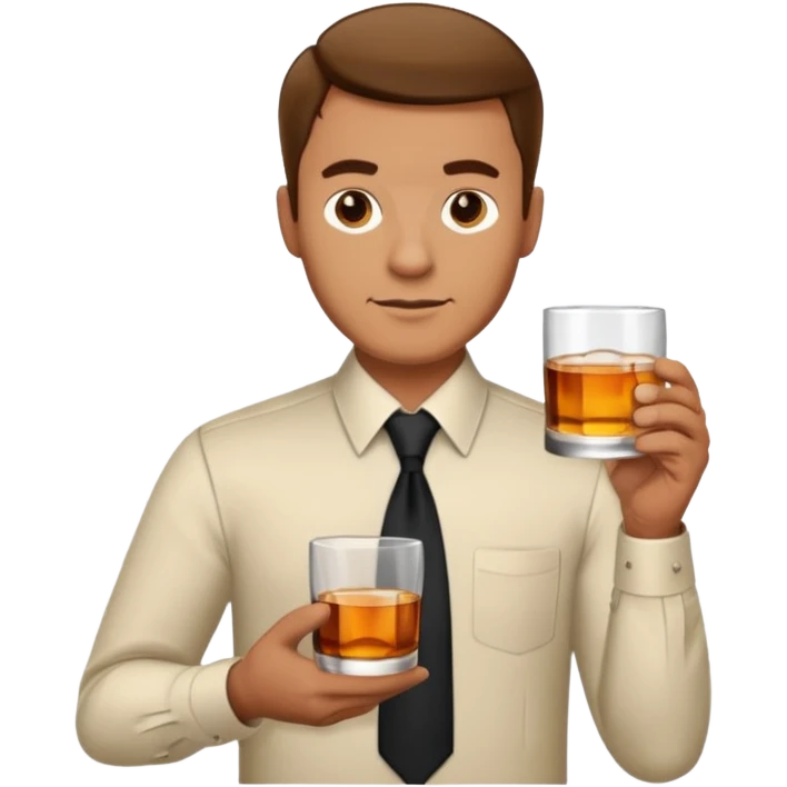 man with drink , formal shirt emoji