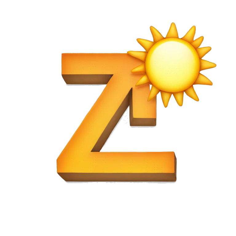 Letter z with sun emoji