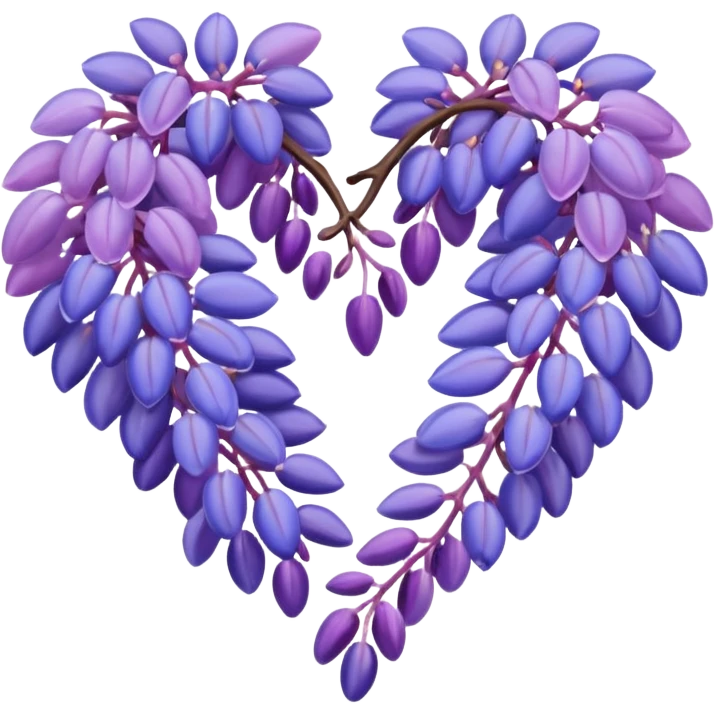 Wisteria and Malibu multicolor heart emoji
