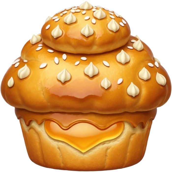 golden chouquette pastry with visible sugar grains emoji