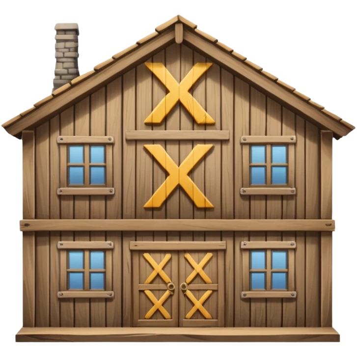 an inn with a big X on it emoji