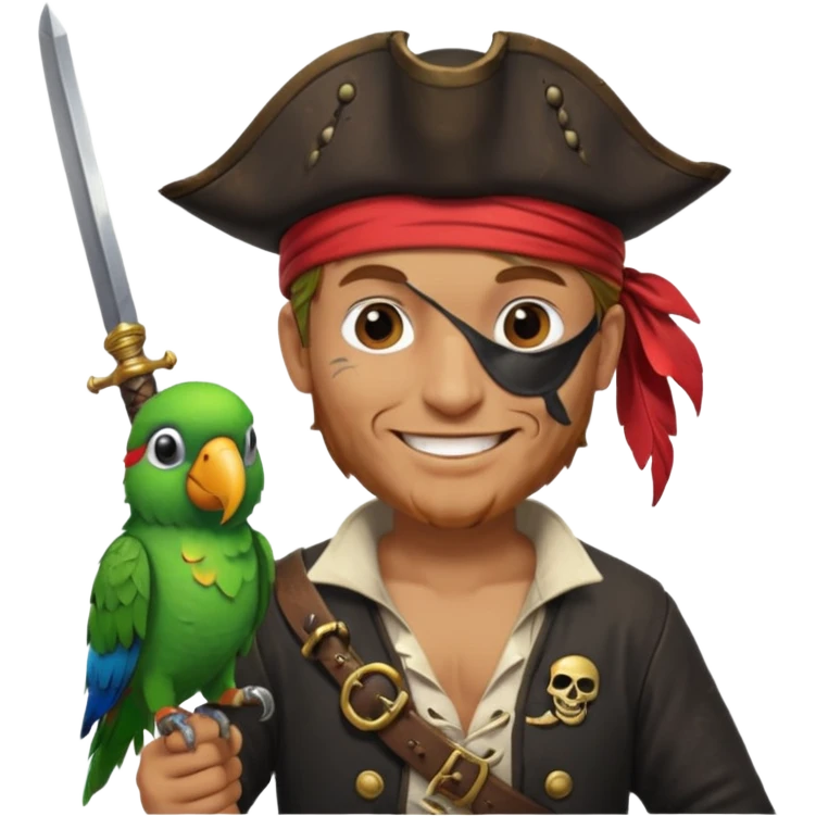 pirate and parrot emoji