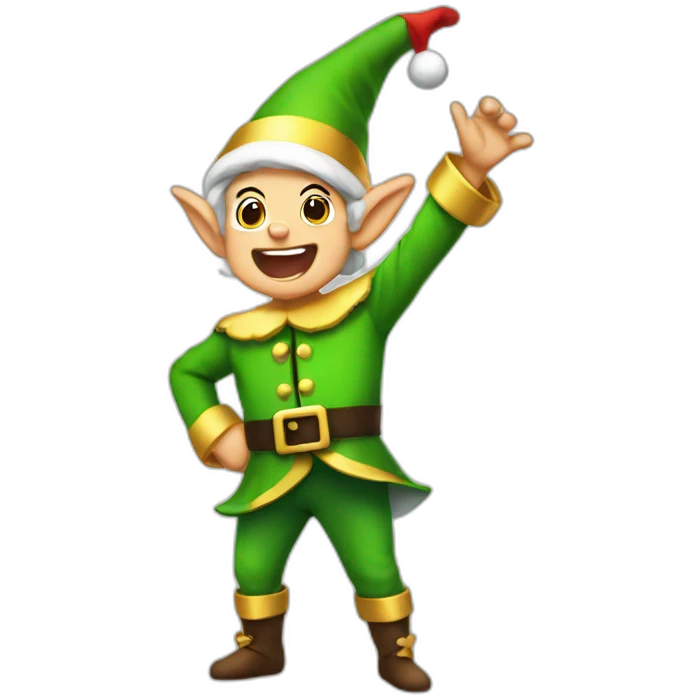 cheering elf emoji