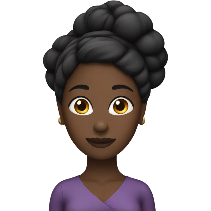 Dark skin black  woman with twist bun good morning emoji