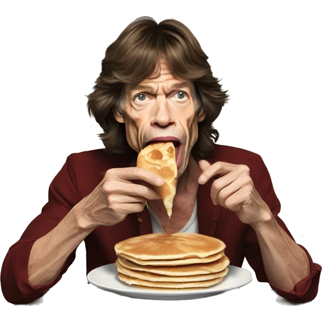 Mick jagger eating pancakes emoji