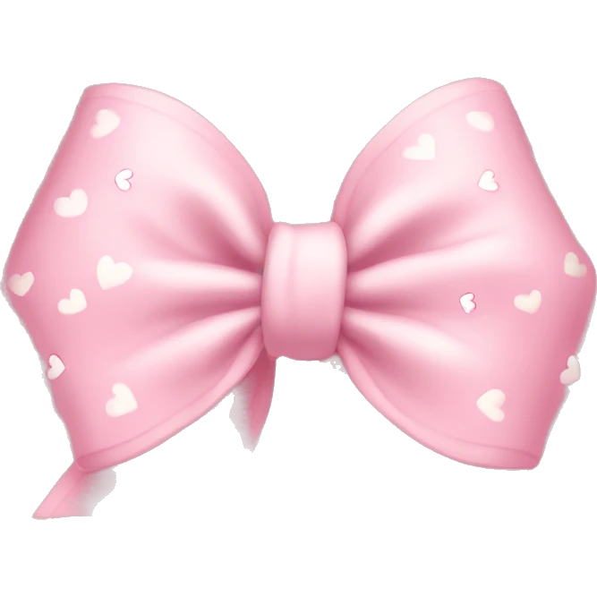 light pink bow with little light pink hearts around it and clouds on the outside emoji