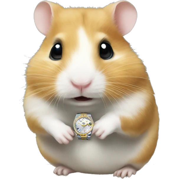 hamster looking at rolex emoji