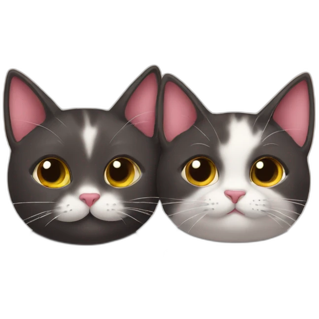 two cats in love emoji