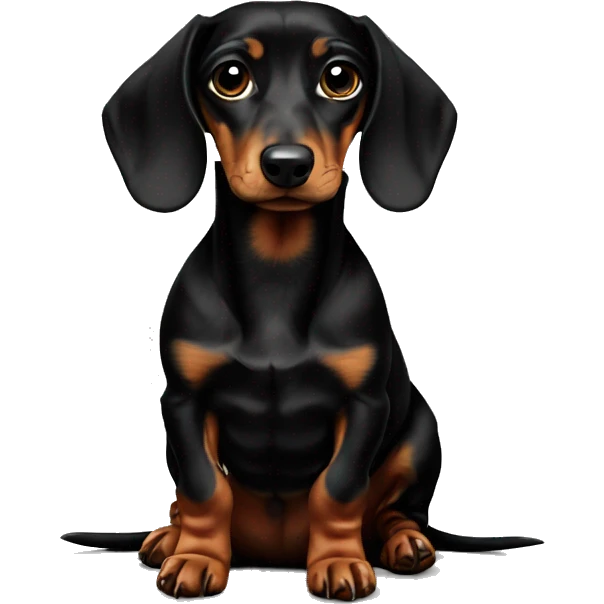 Very sad mini dachshund black emoji