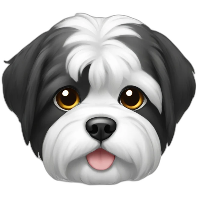 Tricolor shitzu black White gray emoji