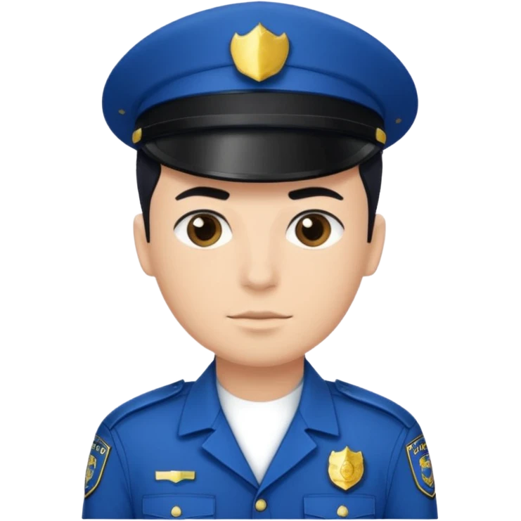 Police man wearing Blue uniform with hair emoji