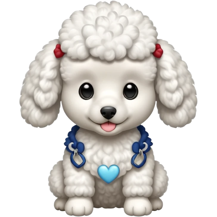 Perro french poodle mini blanco con alas emoji