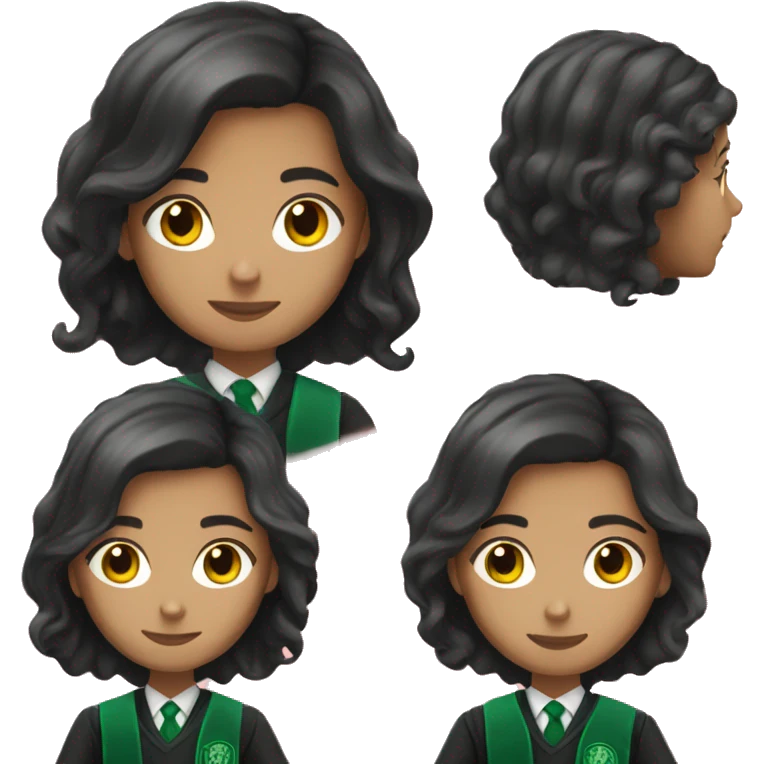brunette slytherin student emoji