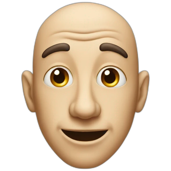 Happy man with a freakishly gigantic nose emoji
