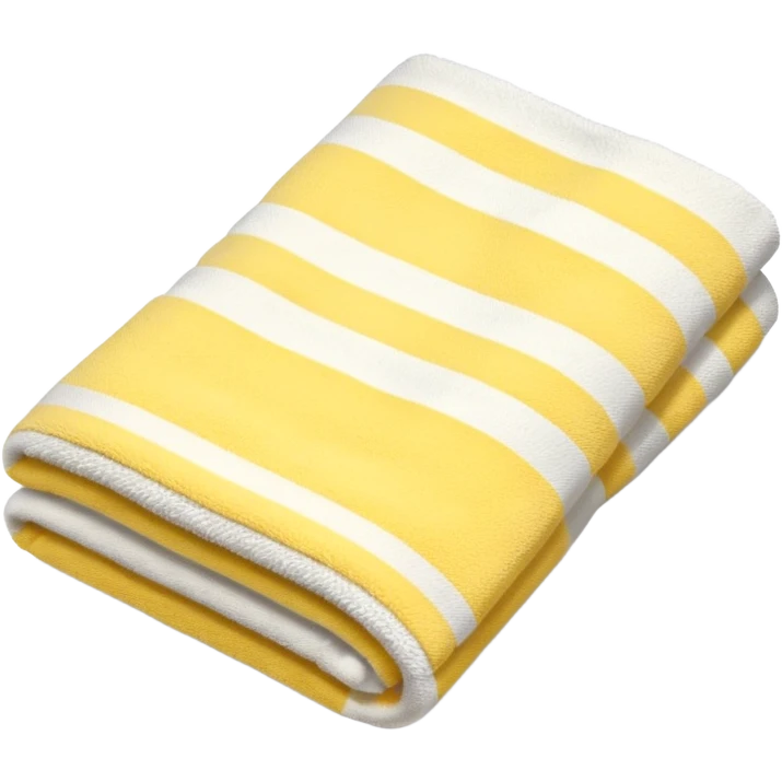 a cozy yellow and ivory striped towel, neatly folded emoji