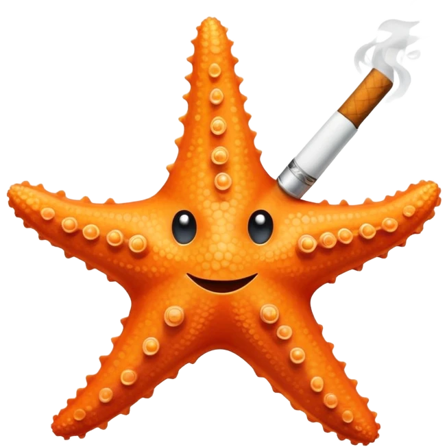 A starfish smoking ￼ emoji